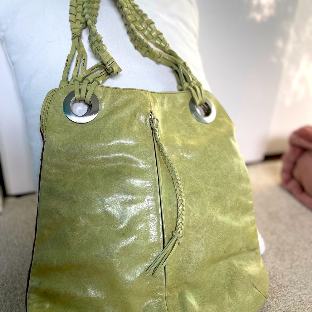 Salvador Bachiller New Green and Brown Shoulder Purse